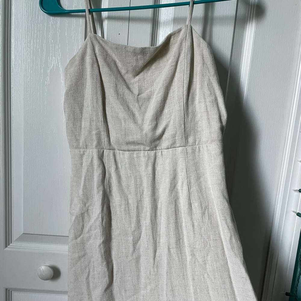 Linen beige dress